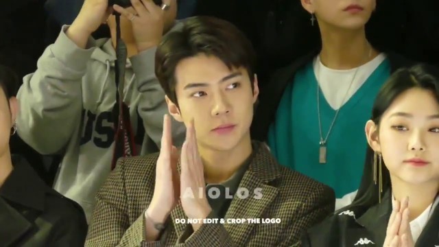 'EXO Sehun and Gugudan Mina at Seoul Fashion Week'