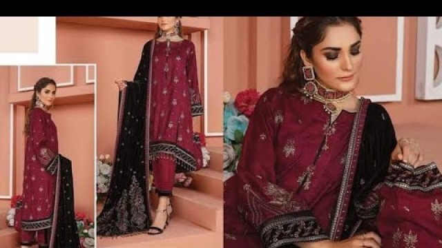 'Wareesha Embroidered Leather Peach Collection 2021(@Fashion Club )'