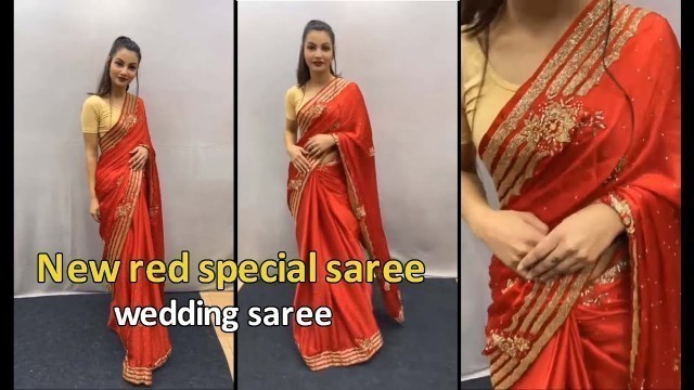 'New shatan silk red special saree | Rohit fashion club'