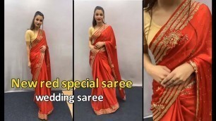 'New shatan silk red special saree | Rohit fashion club'