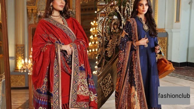 'Gul Ahmed Sunehri Bagh Velvet Fancy Embroidered  Shawl Collection 2021(@Fashion Club)'