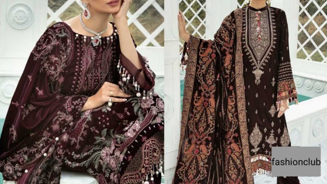 'Shaista Embroidered Velvet Luxury Dresess Collection 2021(@Fashion Club )'