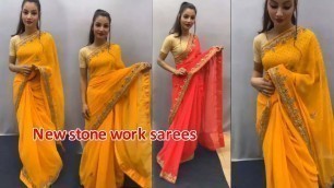 'Designer Stone work saree | Rohit fashion club'