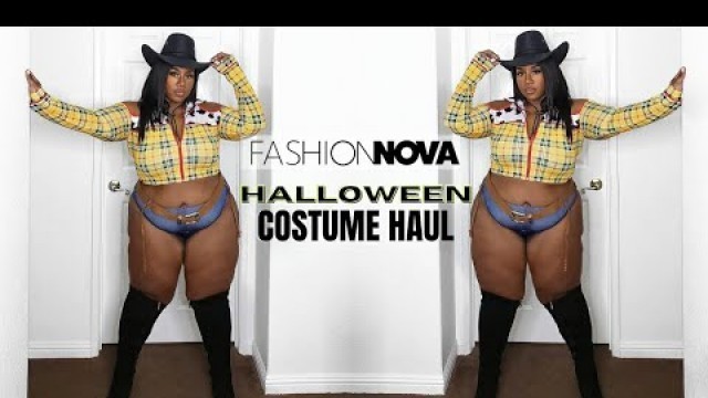 'FASHION NOVA CURVE PLUS SIZE HALLOWEEN COSTUME HAUL! CATWOMAN, COWGIRL & MISS BUNNY!'