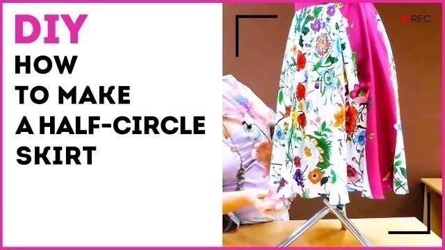 'DIY: How to make a half-circle skirt. Pattern for a half-circle skirt in 5 minutes. Sewing tutorial.'