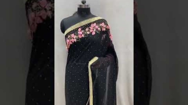 'New designer saree with multi flowers | Rohit fashion club'