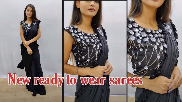 'Ready to wear black saree with blouse | Rohit fashion club'