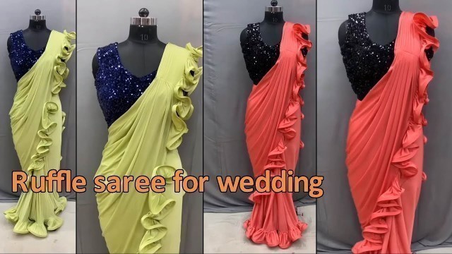 'Ruffle saree for wedding | Rohit fashion club'