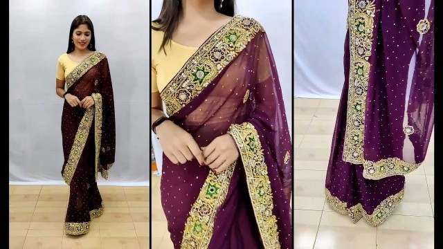 'New heavy stone work saree | Rohit fashion club'