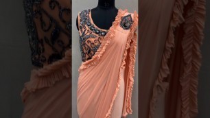 'Designer heavy blouse ruffle saree | Rohit fashion club'