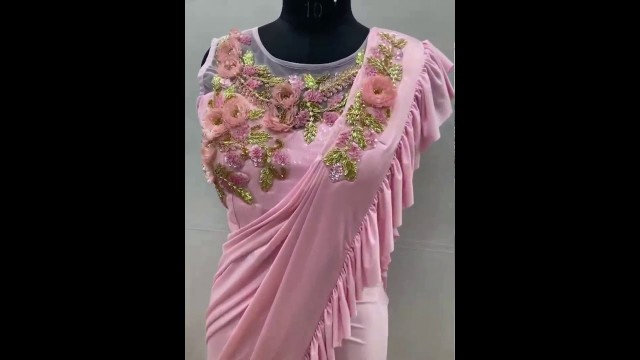 'new designer frill saree | Rohit fashion club'